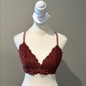 Aerie Lace Bralette in Deep Burgundy